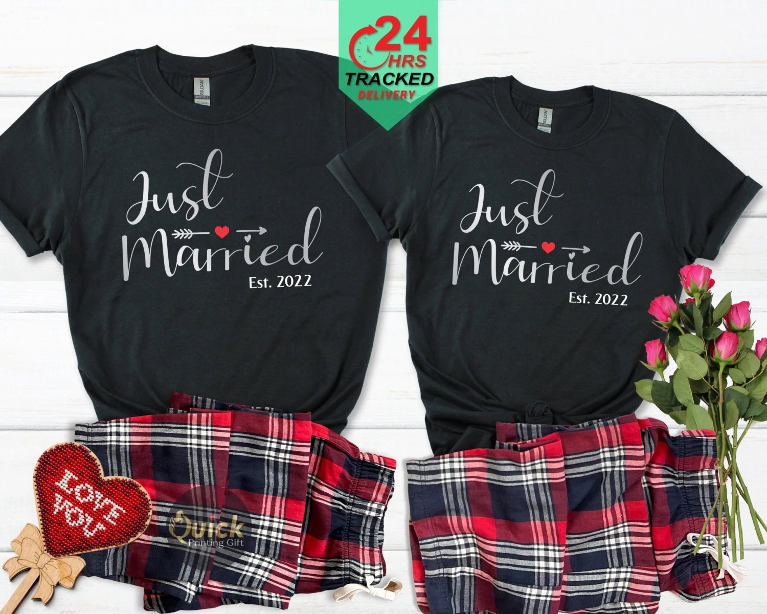 Just Married Couple Pyjamas Valentine Day Gift For Him And Her Valentines Gifts Boyfriend Girlfriend Couple Matching Christmas Newly Wed Pjs 5 Just Married Couple Pyjamas Valentine Day Gift For Him And Her Valentines Gifts Boyfriend Girlfriend Couple Matching Christmas Newly Wed Pjs - Image 3