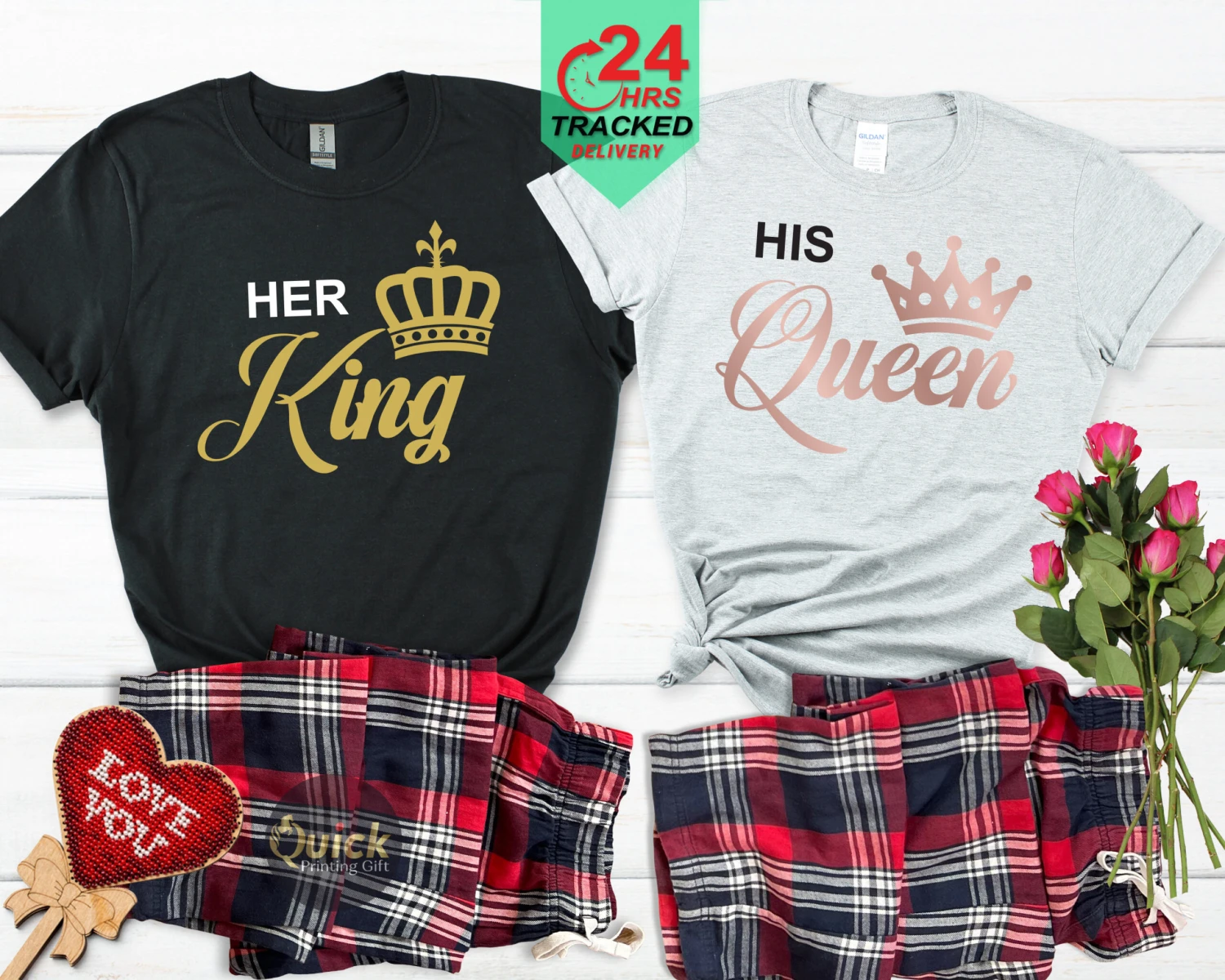Matching His And Hers King Queen Tartan Pyjamas For Him And Her Valentines Gift Boyfriend Girlfriend Couple Matching Christmas Newly Wed Pjs 9 Matching His And Hers King Queen Tartan Pyjamas For Him And Her Valentines Gift Boyfriend Girlfriend Couple Matching Christmas Newly Wed Pjs - Image 7