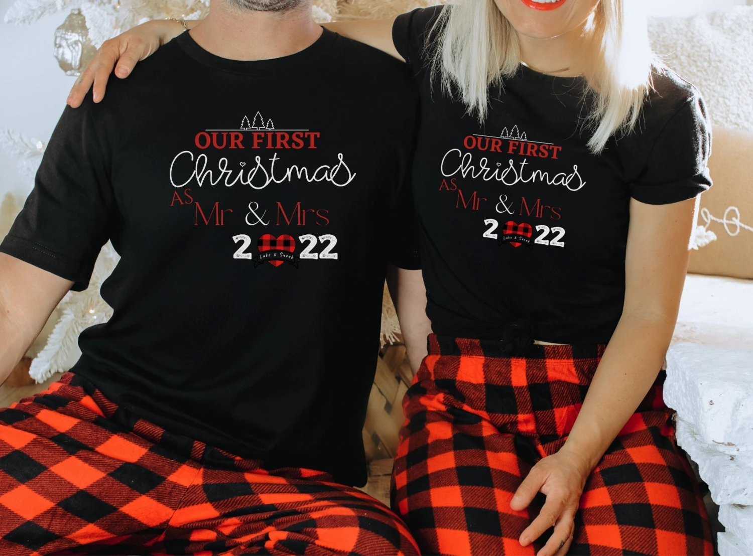 Our First Christmas As Mr And Mrs Matching Christmas PJs,Couple Pj Set, Christmas Pjs Couple,couple Pajamas,pj Set,his And Hers Pajamas 4 Our First Christmas As Mr And Mrs Matching Christmas PJs,Couple Pj Set, Christmas Pjs Couple,couple Pajamas,pj Set,his And Hers Pajamas - Image 2