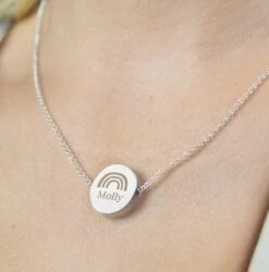 Personalised Name Initial Necklace With Rainbow Beautiful Thoughtful Christmas Birthday Wedding Mothers Day Present Gift -Jewellery Paradise il fullxfull.4414430476 r15f