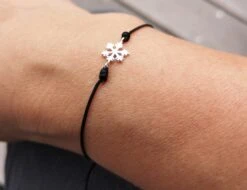 Snowflake Sterling Silver Dainty Cord Bracelet* Feminine* Layered Bracelet* Christmas -Jewellery Paradise il fullxfull.4417498540 b4ka