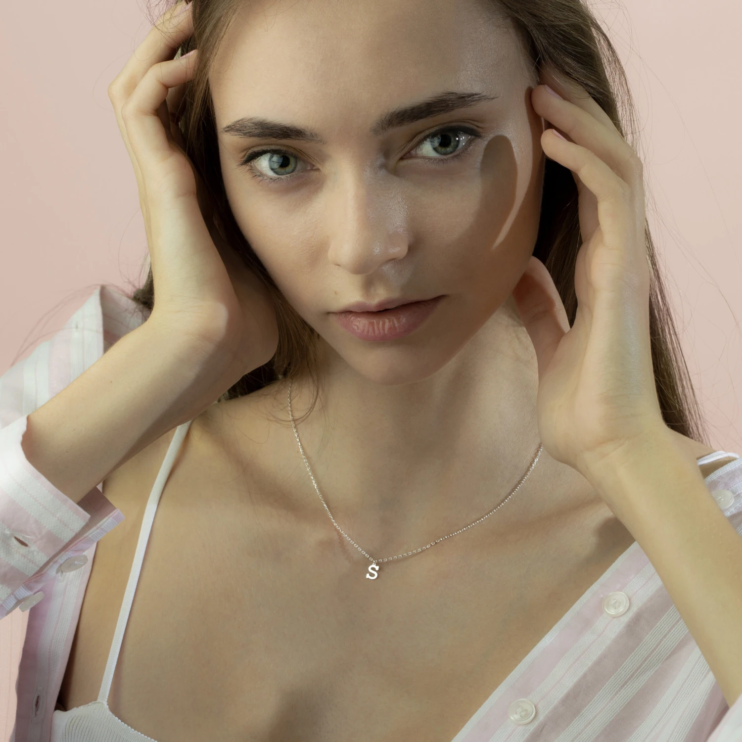 14K Solid Gold Initial Necklace, Letter Necklace, Rose Gold Initial Necklace, Gift For Mothers Day, 14K Gold Letter Necklace, Christmas Gift 5 14K Solid Gold Initial Necklace, Letter Necklace, Rose Gold Initial Necklace, Gift For Mothers Day, 14K Gold Letter Necklace, Christmas Gift - Image 3