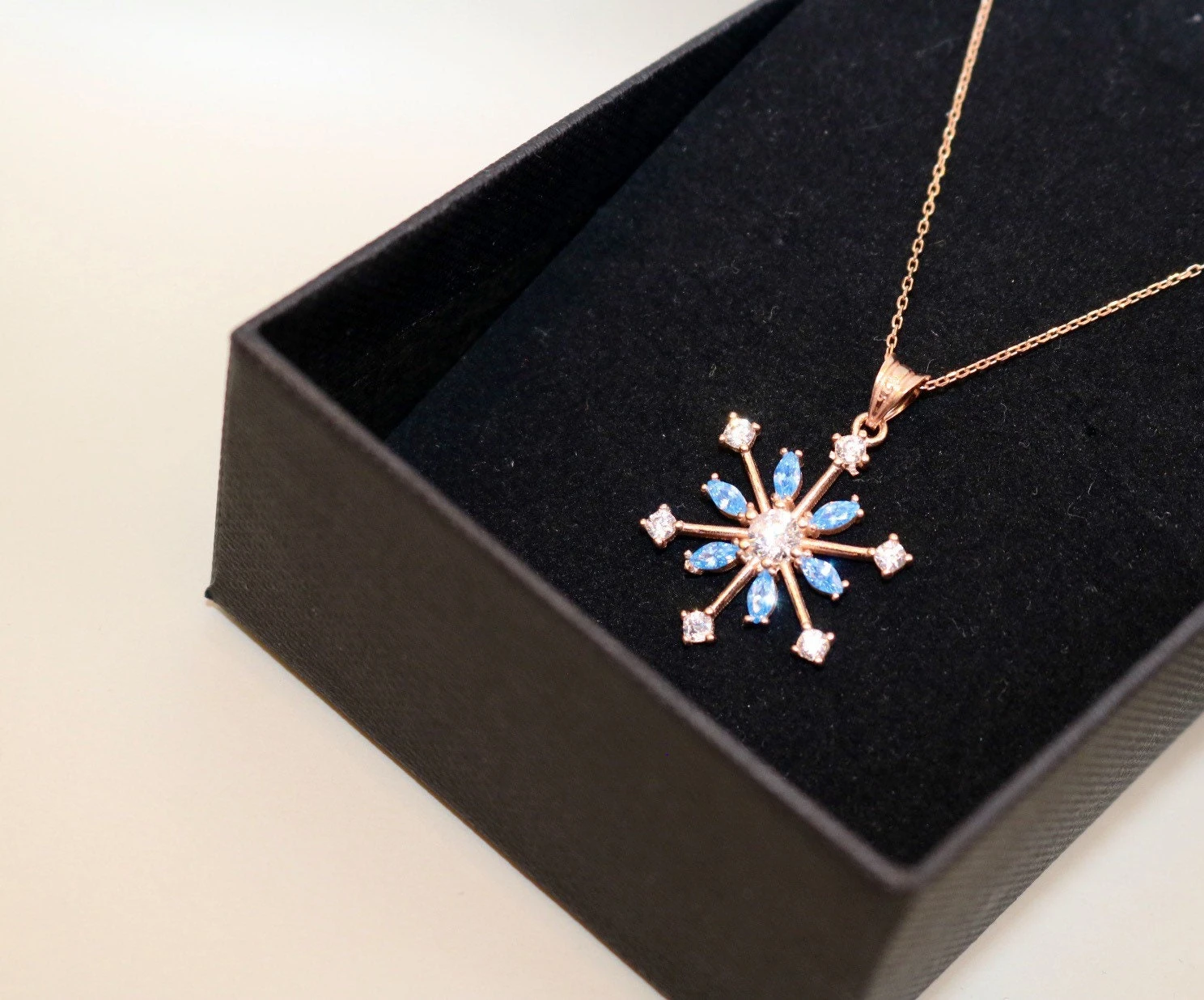 925K Silver Snowflake Necklace For Women, Christmas Gift, Handmade Jewelry, Luck Necklace, Flower Jewelry, Best Friend Birthday Gift For Her 4 925K Silver Snowflake Necklace For Women, Christmas Gift, Handmade Jewelry, Luck Necklace, Flower Jewelry, Best Friend Birthday Gift For Her - Image 2