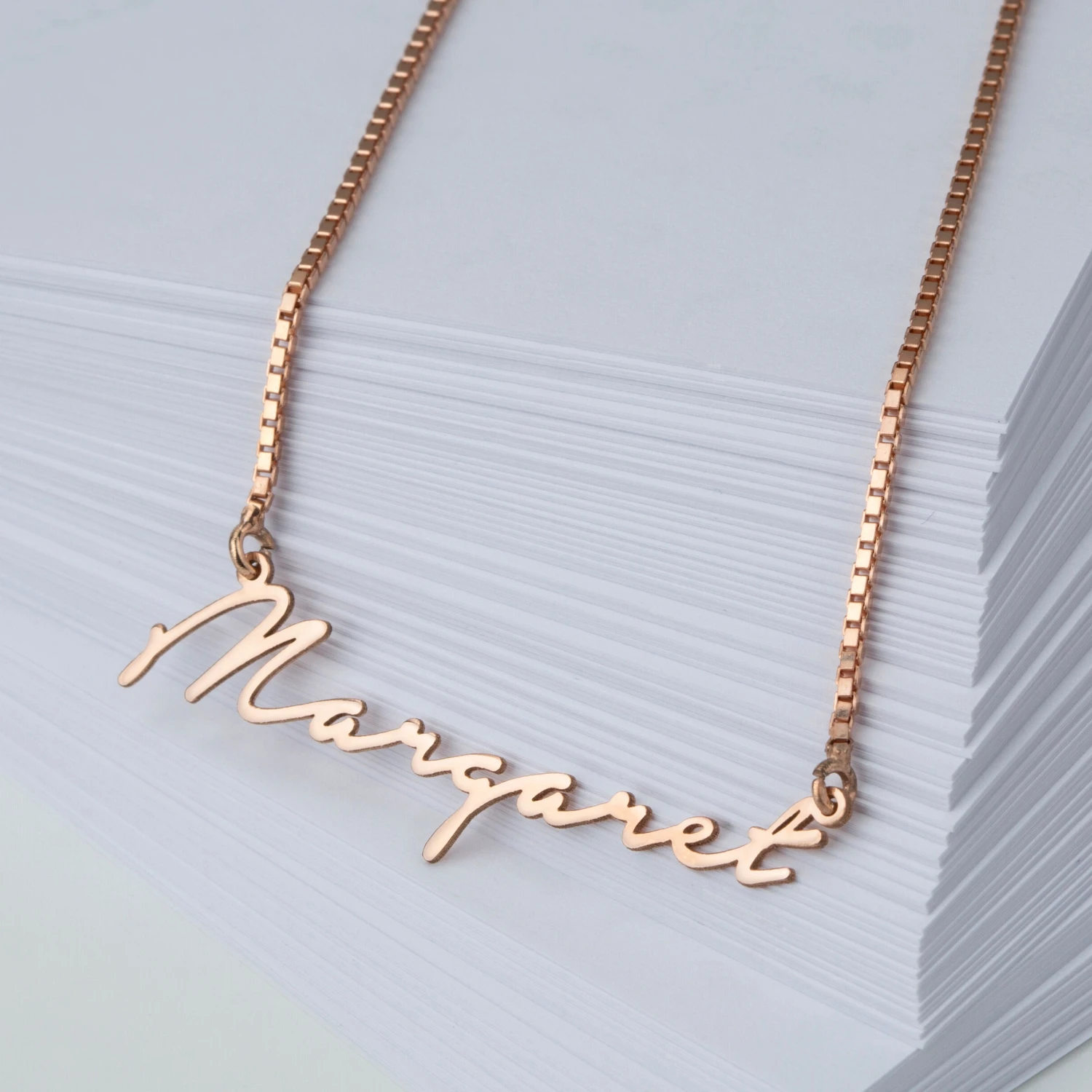 Personalised Necklace For Women, Minimalist Handmade Jewelry, Christmas Gift For Her, Personalized Gift For Mom, Box Chain Name Necklace 11 Personalised Necklace For Women, Minimalist Handmade Jewelry, Christmas Gift For Her, Personalized Gift For Mom, Box Chain Name Necklace - Image 9