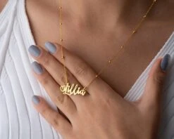 Name Neklace, Gold Name Necklace, Personalised Necklace, Sterling Silver Necklace, Letter Necklace, Handmade Jewellery, Christmas Gift -Jewellery Paradise il fullxfull.4422733809 r2fy