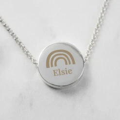 Rainbow Disc Necklace- PERSONALISE With A Name - Perfect For Birthday, Christmas, Valentines Day, Wedding Or Just Because -Jewellery Paradise il fullxfull.4425275731 k5oc