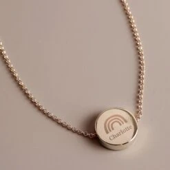 Rainbow Rose Gold Tone Disc Necklace- PERSONALISE With A Name - Perfect For Birthday, Christmas, Valentines Day, Wedding Or Just Because 12 Rainbow Rose Gold Tone Disc Necklace- PERSONALISE With A Name - Perfect For Birthday, Christmas, Valentines Day, Wedding Or Just Because -Jewellery Paradise il fullxfull.4425292735 ik6o