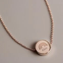 Rainbow Rose Gold Tone Disc Necklace- PERSONALISE With A Name - Perfect For Birthday, Christmas, Valentines Day, Wedding Or Just Because 14 Rainbow Rose Gold Tone Disc Necklace- PERSONALISE With A Name - Perfect For Birthday, Christmas, Valentines Day, Wedding Or Just Because -Jewellery Paradise il fullxfull.4425292739 kxfl