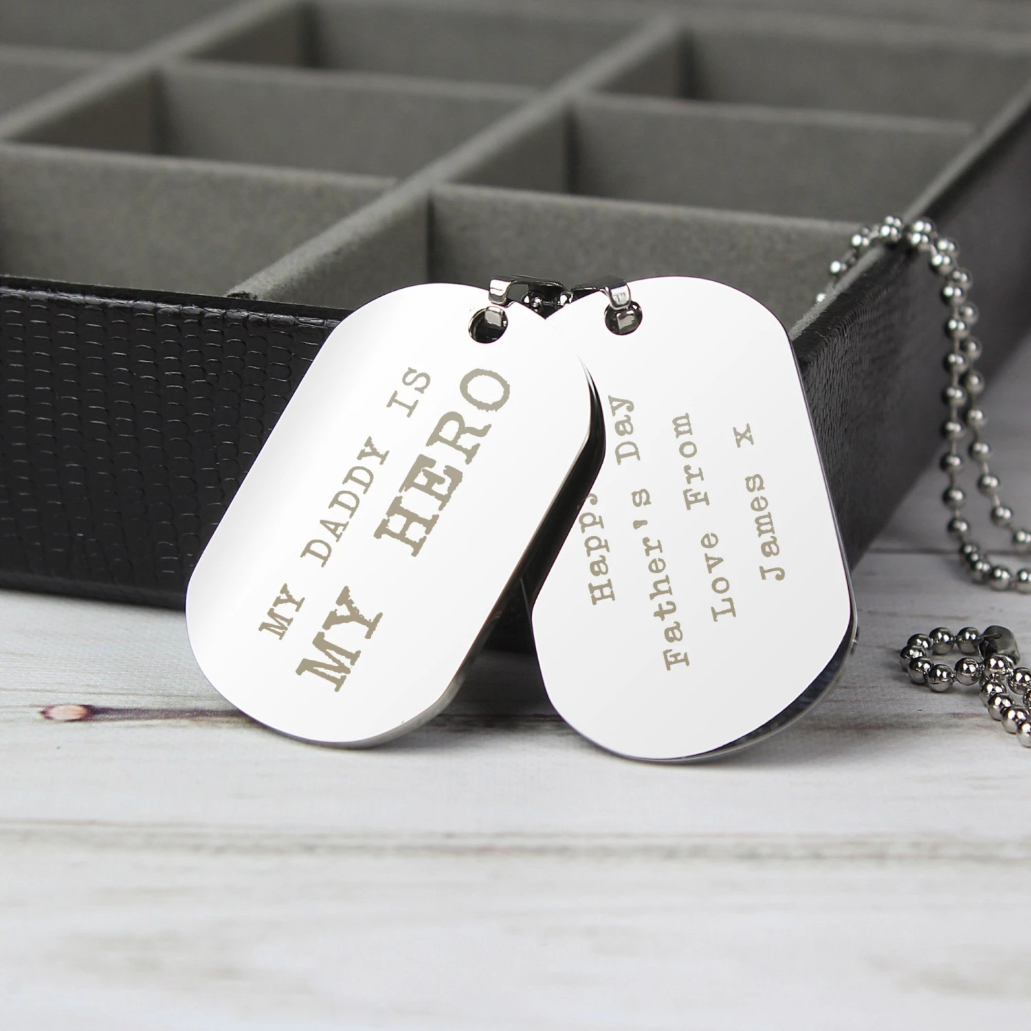 Steel Double Dog Tag Necklace - PERSONALISE With 5 Line Of Text - Perfect For Birthday, Christmas, Valentines Day, Wedding Or Just Because 3 Steel Double Dog Tag Necklace - PERSONALISE With 5 Line Of Text - Perfect For Birthday, Christmas, Valentines Day, Wedding Or Just Because