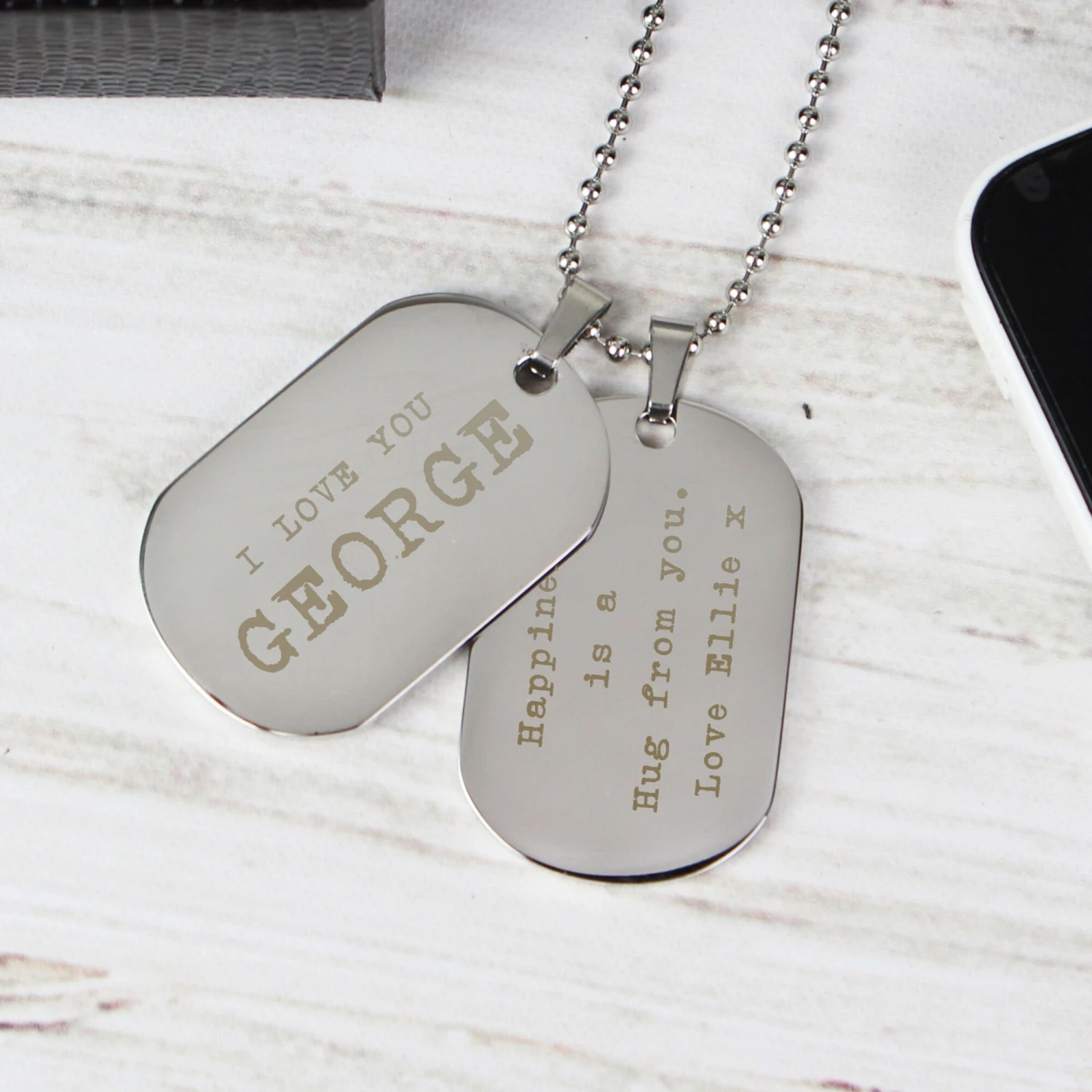 Steel Double Dog Tag Necklace - PERSONALISE With 5 Line Of Text - Perfect For Birthday, Christmas, Valentines Day, Wedding Or Just Because 4 Steel Double Dog Tag Necklace - PERSONALISE With 5 Line Of Text - Perfect For Birthday, Christmas, Valentines Day, Wedding Or Just Because - Image 2