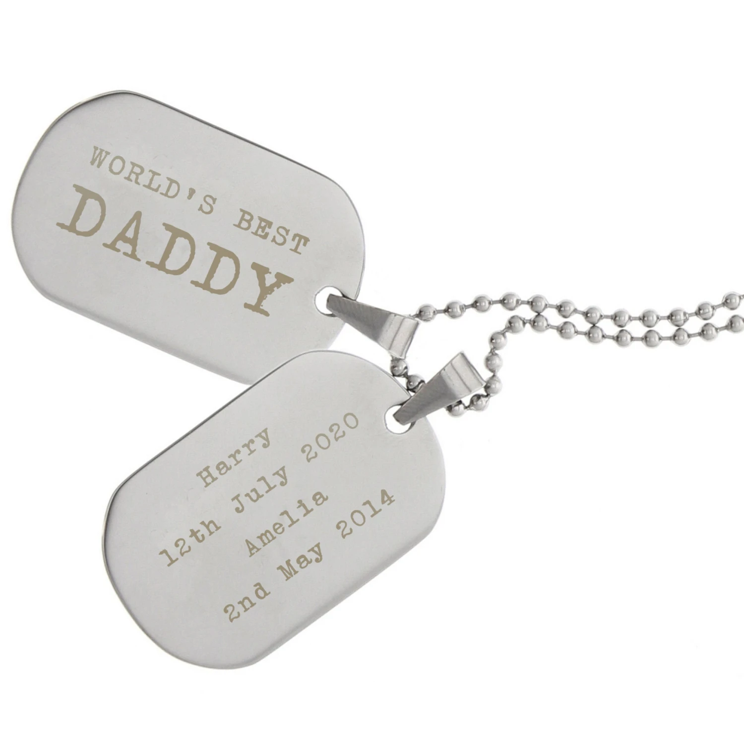 Steel Double Dog Tag Necklace - PERSONALISE With 5 Line Of Text - Perfect For Birthday, Christmas, Valentines Day, Wedding Or Just Because 8 Steel Double Dog Tag Necklace - PERSONALISE With 5 Line Of Text - Perfect For Birthday, Christmas, Valentines Day, Wedding Or Just Because - Image 6