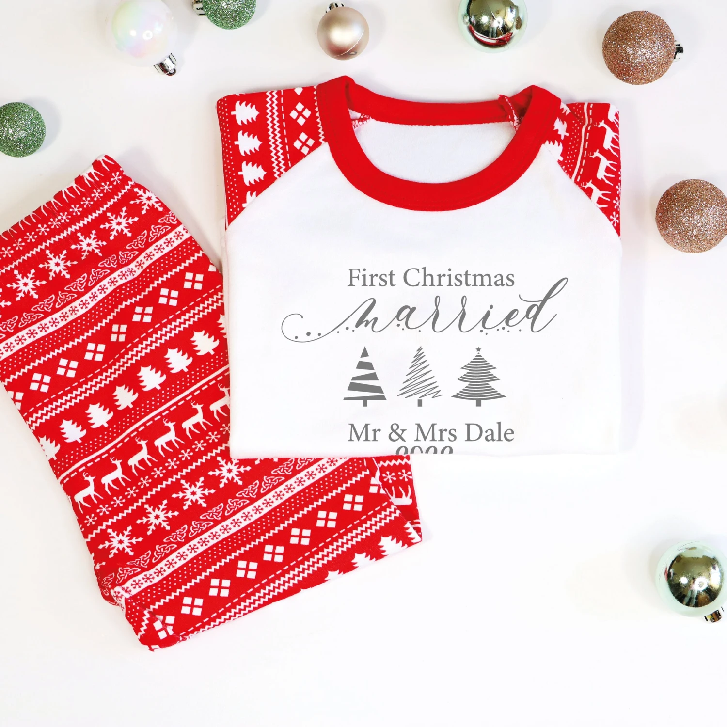 First Christmas Married Mr And Mrs Matching Christmas Pyjamas, Mr And Mrs Christmas Pyjamas, 1st Christmas Married Pajamas, Hubby Wifey PJs 5 First Christmas Married Mr And Mrs Matching Christmas Pyjamas, Mr And Mrs Christmas Pyjamas, 1st Christmas Married Pajamas, Hubby Wifey PJs - Image 3