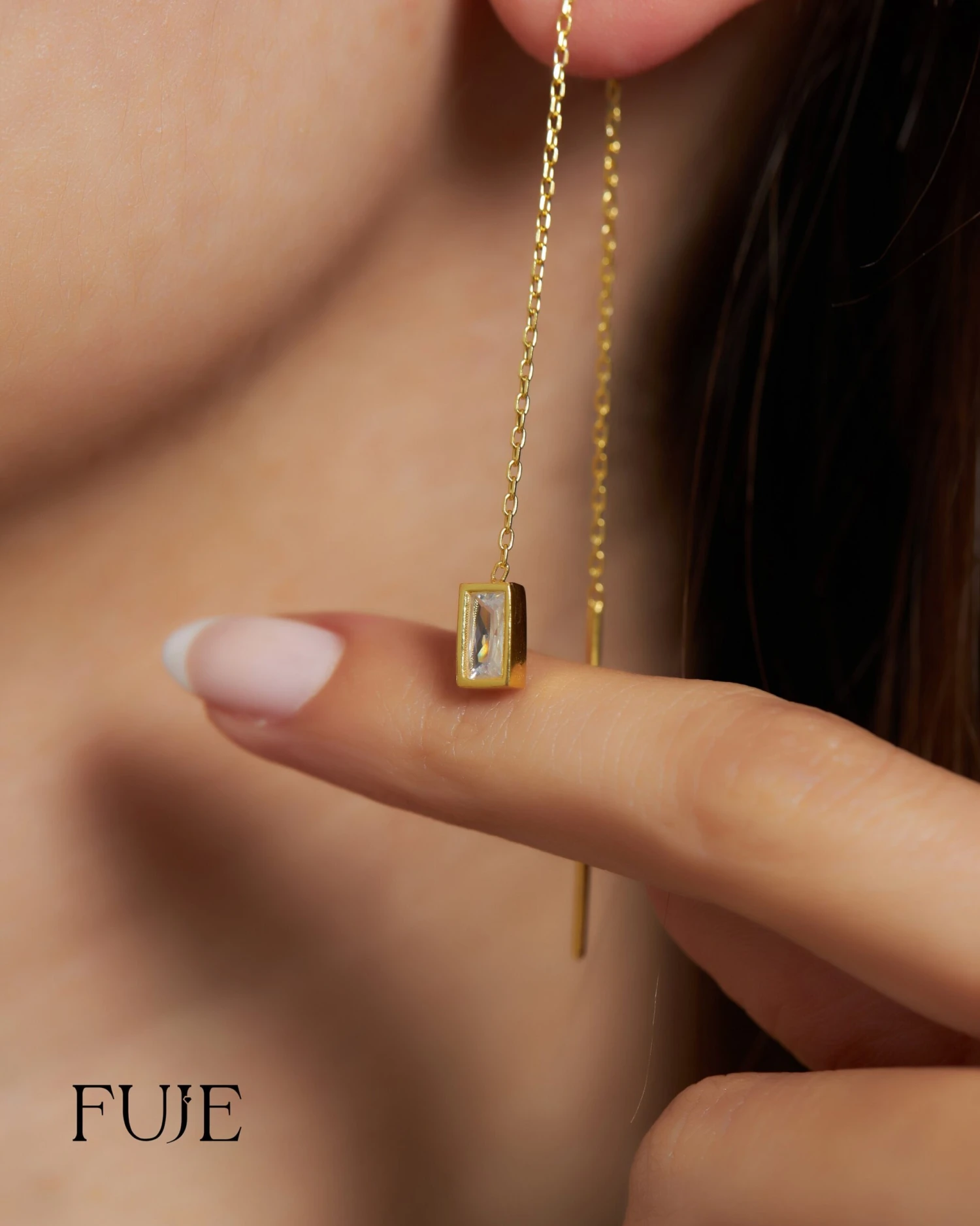 Minimalist Chandelier Earrings For Women, Christmas Gift, Minimalist Baguette Stones Earring, Handmade Jewelry, Best Friend Birthday Gift 4 Minimalist Chandelier Earrings For Women, Christmas Gift, Minimalist Baguette Stones Earring, Handmade Jewelry, Best Friend Birthday Gift - Image 2