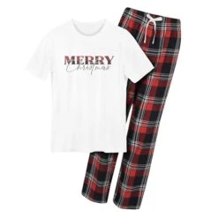 Merry Christmas Tartan Christmas Pyjama Set