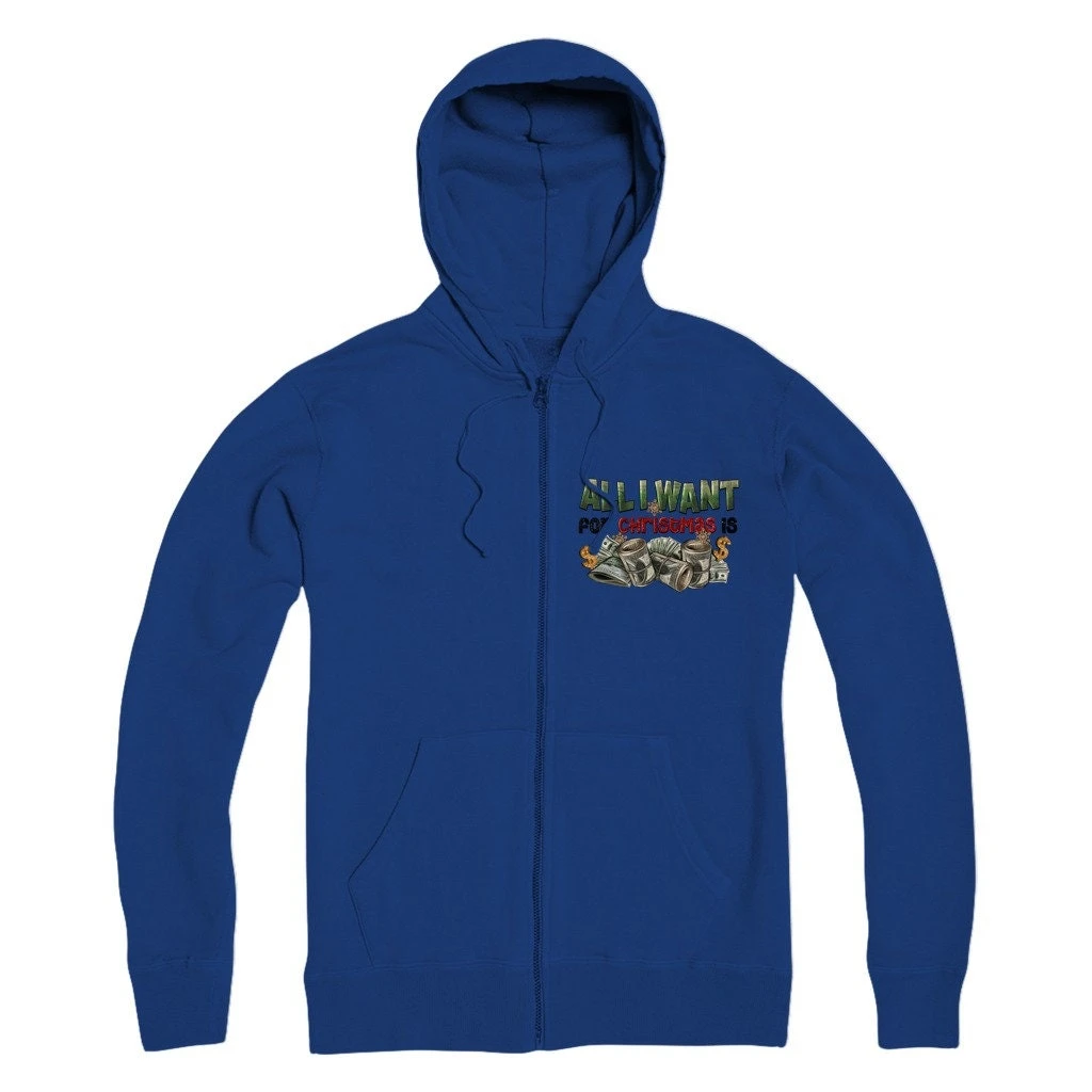 All I Want For Christmas Is Money Premium Adult Zip Hoodie 7 All I Want For Christmas Is Money Premium Adult Zip Hoodie - Image 5