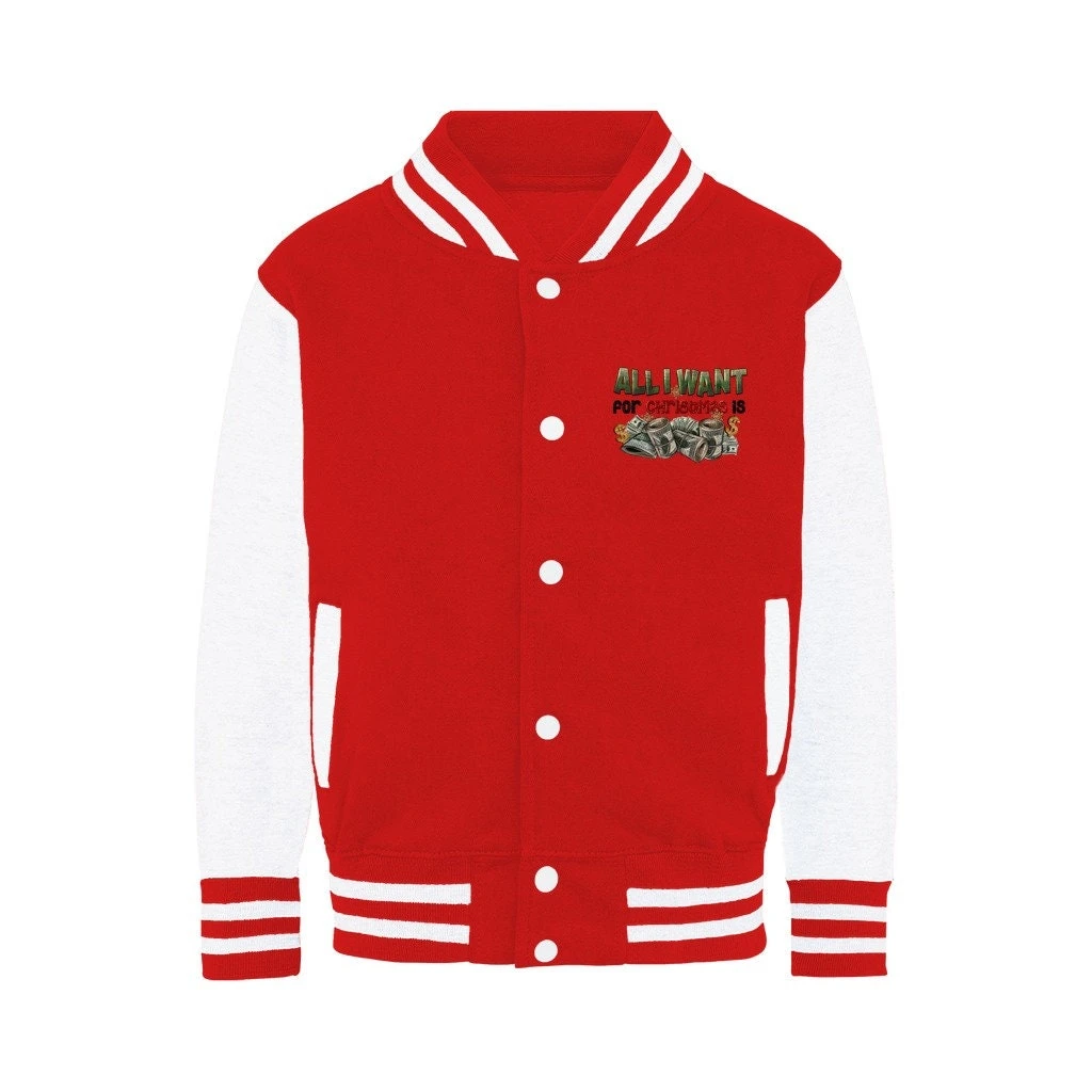 All I Want For Christmas Is Money Varsity Jacket 7 All I Want For Christmas Is Money Varsity Jacket - Image 5