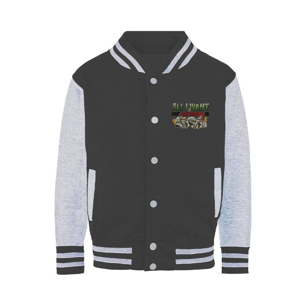 All I Want For Christmas Is Money Varsity Jacket 6 All I Want For Christmas Is Money Varsity Jacket - Image 4