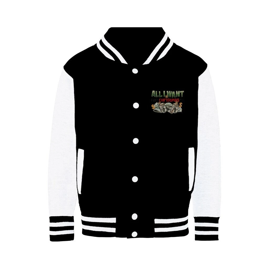 All I Want For Christmas Is Money Varsity Jacket 3 All I Want For Christmas Is Money Varsity Jacket