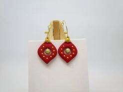 Christmas Bauble Earring In Red And Gold Polymer Clay 10 Christmas Bauble Earring In Red And Gold Polymer Clay -Jewellery Paradise il fullxfull.4443512245 hzw1