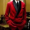 Silk Robe Smoking Jacket Red Velvet Blazer Party Wear Dinner Jacket. New Year Party And Christmas Wear Jacket. Christmas Gift For Husband -Jewellery Paradise il fullxfull.4446470091 lppk