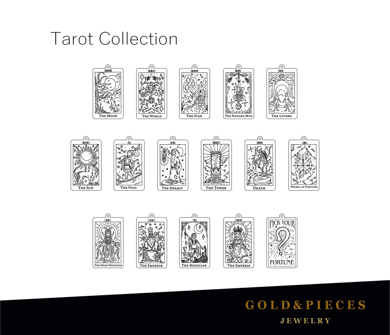 Tarot Card Necklace • Wheel Of Fortune Necklace • Dainty Tag Necklace • Antique Tarot Star Moon • Heart • Mystic • Christmas Gift Idea 11 Tarot Card Necklace • Wheel Of Fortune Necklace • Dainty Tag Necklace • Antique Tarot Star Moon • Heart • Mystic • Christmas Gift Idea - Image 9