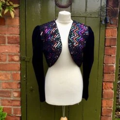 Scott McClintock Sequin Velvet Bolero, UK 10. 1980’s Fashion, Perfect For A Christmas Party Or Works Do!