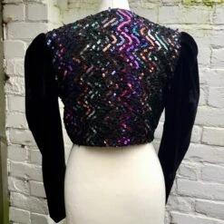 Scott McClintock Sequin Velvet Bolero, UK 10. 1980’s Fashion, Perfect For A Christmas Party Or Works Do! -Jewellery Paradise il fullxfull.4449982261 8gqd
