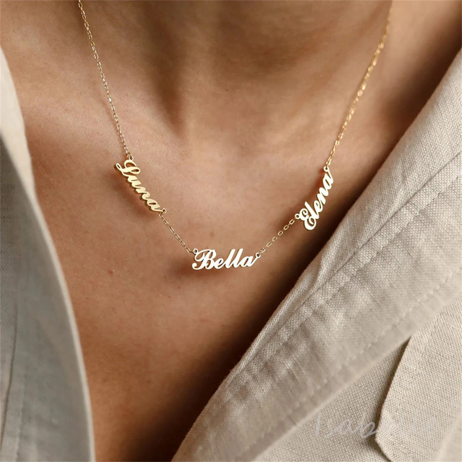 Name Necklace,Mom Necklace,Kid Name Necklace,Multiple Name Necklace,Personalised Jewellery,Personalised Family Necklace ,Christmas Gift 4 Name Necklace,Mom Necklace,Kid Name Necklace,Multiple Name Necklace,Personalised Jewellery,Personalised Family Necklace ,Christmas Gift - Image 2