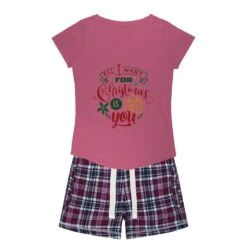 All I Want For Christmas Is YOU Women's Sleepy Tee And Flannel Short