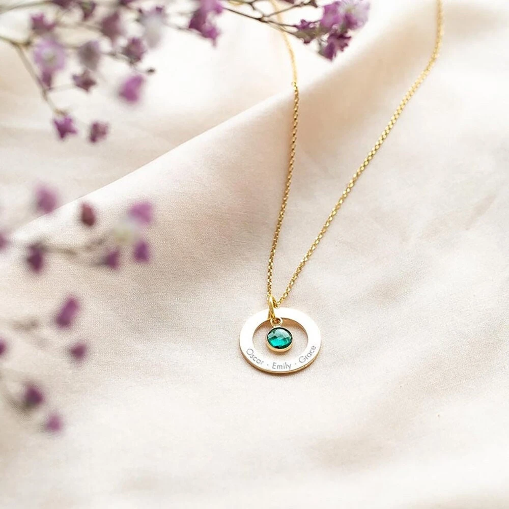 Birthstone Necklace, Personalised Necklace Jewellery For Women Mothers Girls Name Engraving Birthday Anniversary Christmas Gifts For Her 6 Birthstone Necklace, Personalised Necklace Jewellery For Women Mothers Girls Name Engraving Birthday Anniversary Christmas Gifts For Her - Image 4
