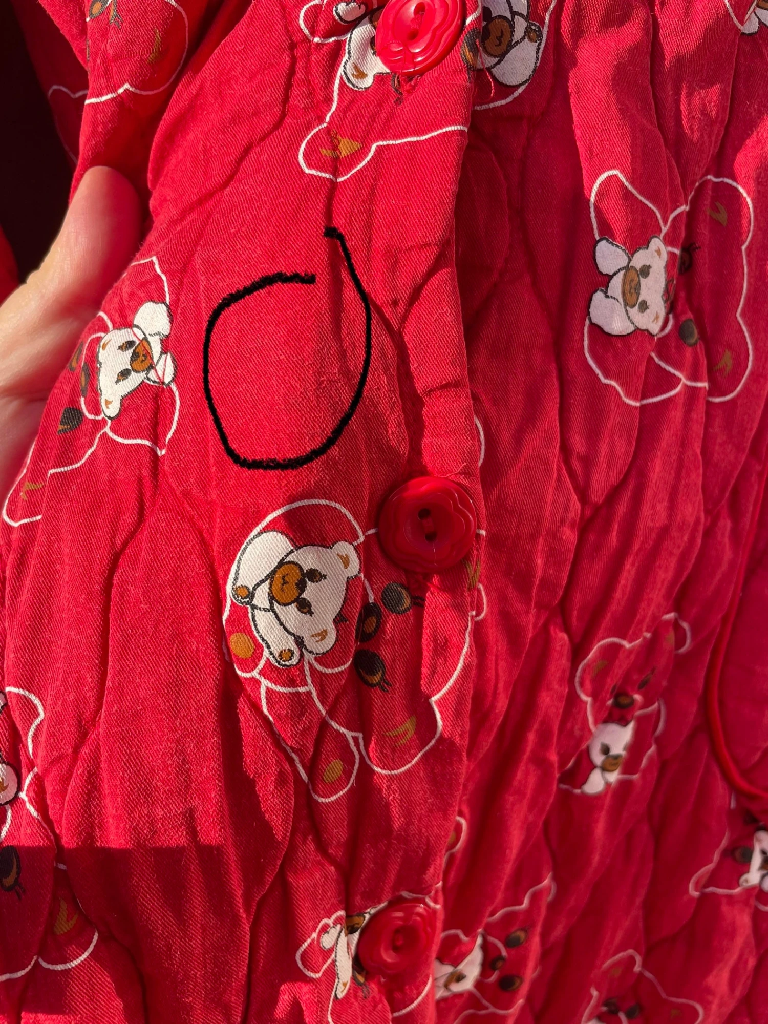 Vintage 80s 90s Teddy Cute Novelty Housecoat Jacket Red Christmas Cosy Loungewear 11 Vintage 80s 90s Teddy Cute Novelty Housecoat Jacket Red Christmas Cosy Loungewear - Image 9