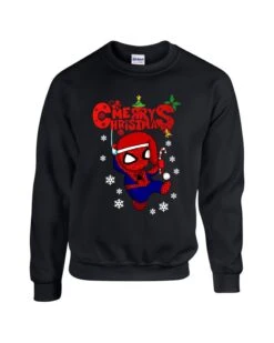 Spider Man Merry Christmas Sweatshirt, Spider-Man Santa Jumper, Christmas Sweater, Funny Xmas Day , Holiday Jumper, Merry Christmas Jumper