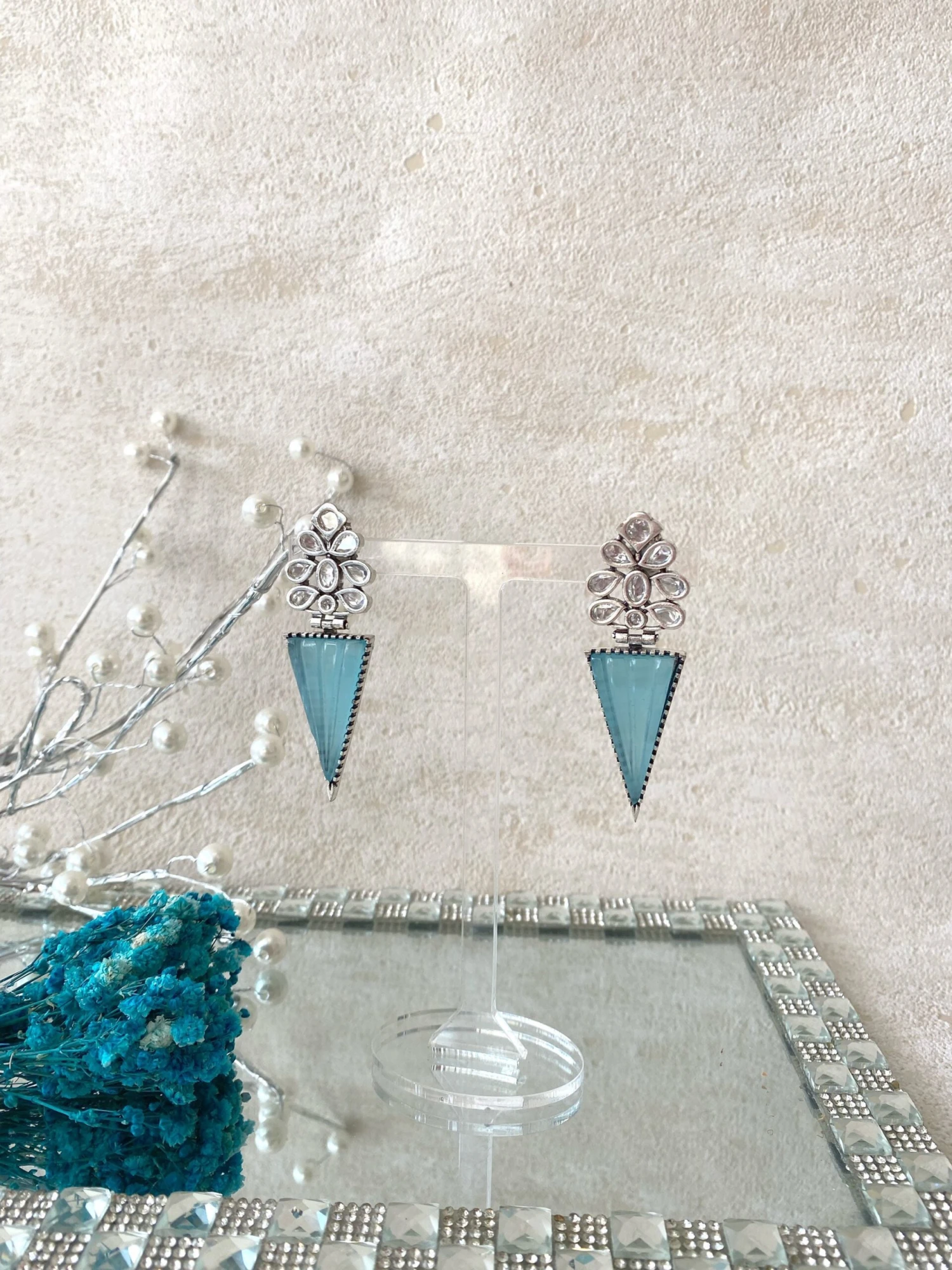 Doublet Earrigs,V Shape,aqua ,emarald Handmade Earrings,stones,silver ,gift For Christmas,luxury 3 Doublet Earrigs,V Shape,aqua ,emarald Handmade Earrings,stones,silver ,gift For Christmas,luxury