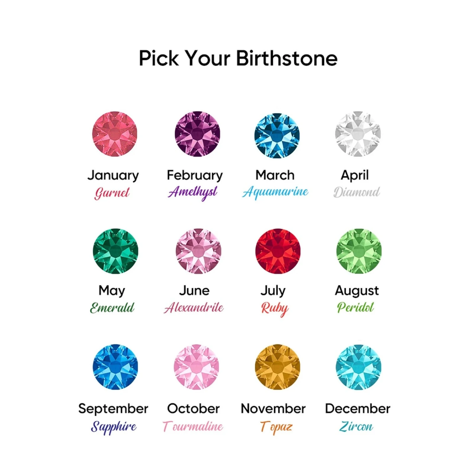 Birthstone Necklace, Personalised Necklace Jewellery For Women Mothers Girls Name Engraving Birthday Anniversary Christmas Gifts For Her 8 Birthstone Necklace, Personalised Necklace Jewellery For Women Mothers Girls Name Engraving Birthday Anniversary Christmas Gifts For Her - Image 6