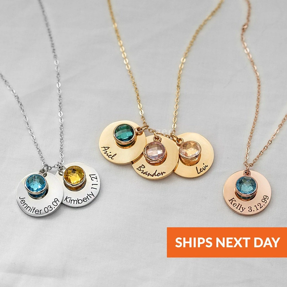 Monogram & Name Necklaces, Birthstone Necklaces, Girls Jewellery Gifts, Mothers Day Gifts, Anniversary Gifts, Name Engraving Christmas Gifts 3 Monogram & Name Necklaces, Birthstone Necklaces, Girls Jewellery Gifts, Mothers Day Gifts, Anniversary Gifts, Name Engraving Christmas Gifts