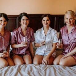 HIGH QUALITY! Bridesmaid Pajama Short Sleeve + Short Pjs, Bridesmaid Pajama Set, Christmas Pajamas, Spa Pajamas, Bridesmaid Gifts Woman P'js