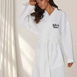 Couple Robes - Couple Gift - Waffle Robes - Matching Robes - Wedding Gift - White Robe - Spa Robe - Embroidered Robe - Christmas Gift
