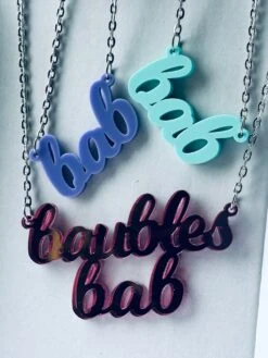 Baubles Bab Mirrored Necklace. Pink Christmas -Jewellery Paradise il fullxfull.4687999118 94ud