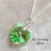 Genuine Crystal Necklace. Peridot Aurora Borealis Pendant On 925 Sterling Silver Chain. Handcrafted Birthday/Christmas/Eid/MothersDay Gift -Jewellery Paradise il fullxfull.4731677998 8nhj