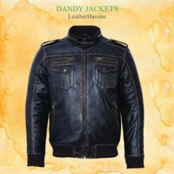 Leather Jacket For Men, Sheep Skin Jacket, Bomber Leather Jacket, Christmas Gifts For Him, Lamb Leather Coat, Winter Leather Jacket