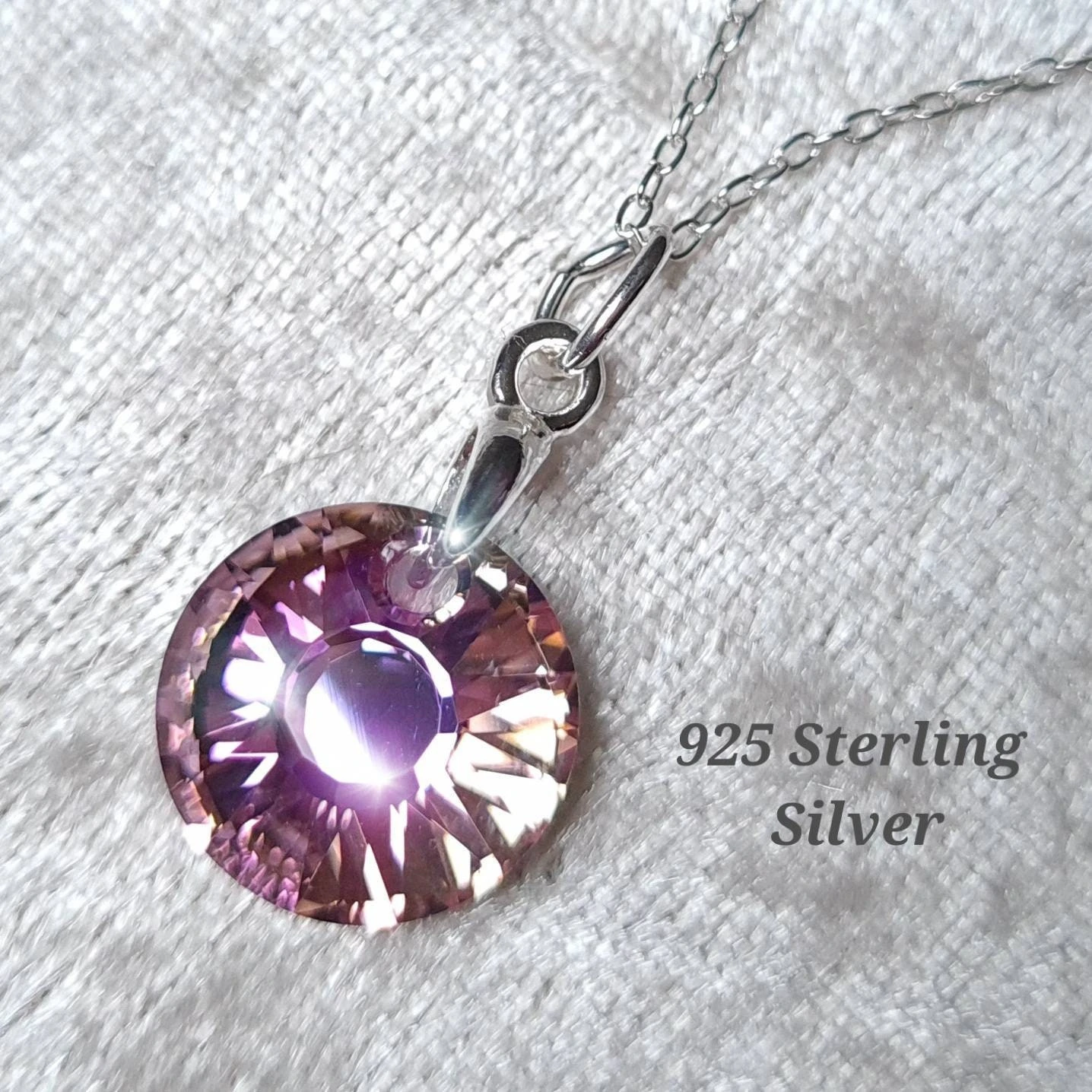 Genuine Crystal Necklace. Vitrail Light Pendant On 925 Sterling Silver Chain. Handcrafted. Birthday/Christmas/Eid/Mothers Day Gift 3 Genuine Crystal Necklace. Vitrail Light Pendant On 925 Sterling Silver Chain. Handcrafted. Birthday/Christmas/Eid/Mothers Day Gift