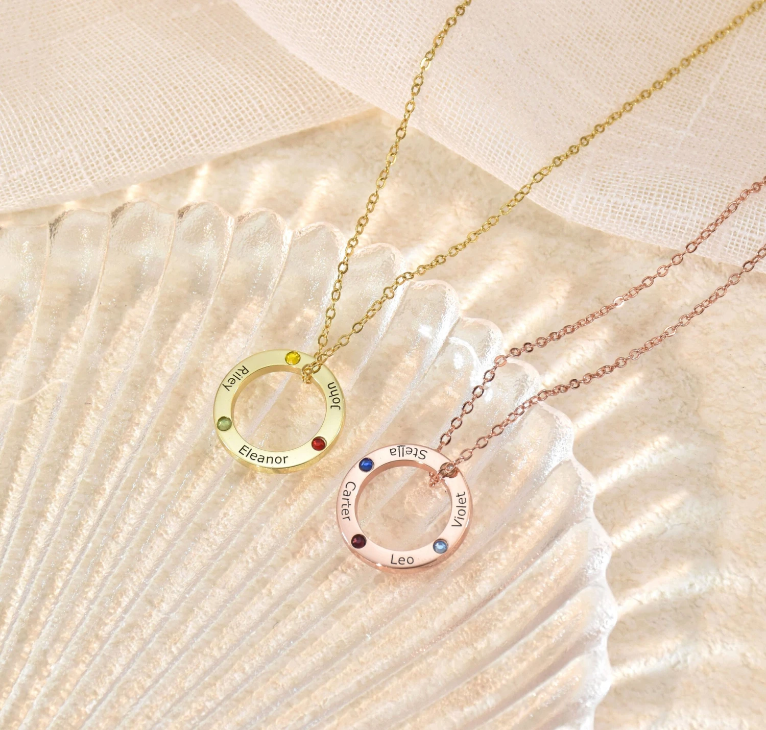 Birthstone Name Necklace,Personalised Birthday Name Necklace, Gold Circle Name Necklace,Gift For Women,Christmas Gift, Mother's Day Gift 9 Birthstone Name Necklace,Personalised Birthday Name Necklace, Gold Circle Name Necklace,Gift For Women,Christmas Gift, Mother's Day Gift - Image 7