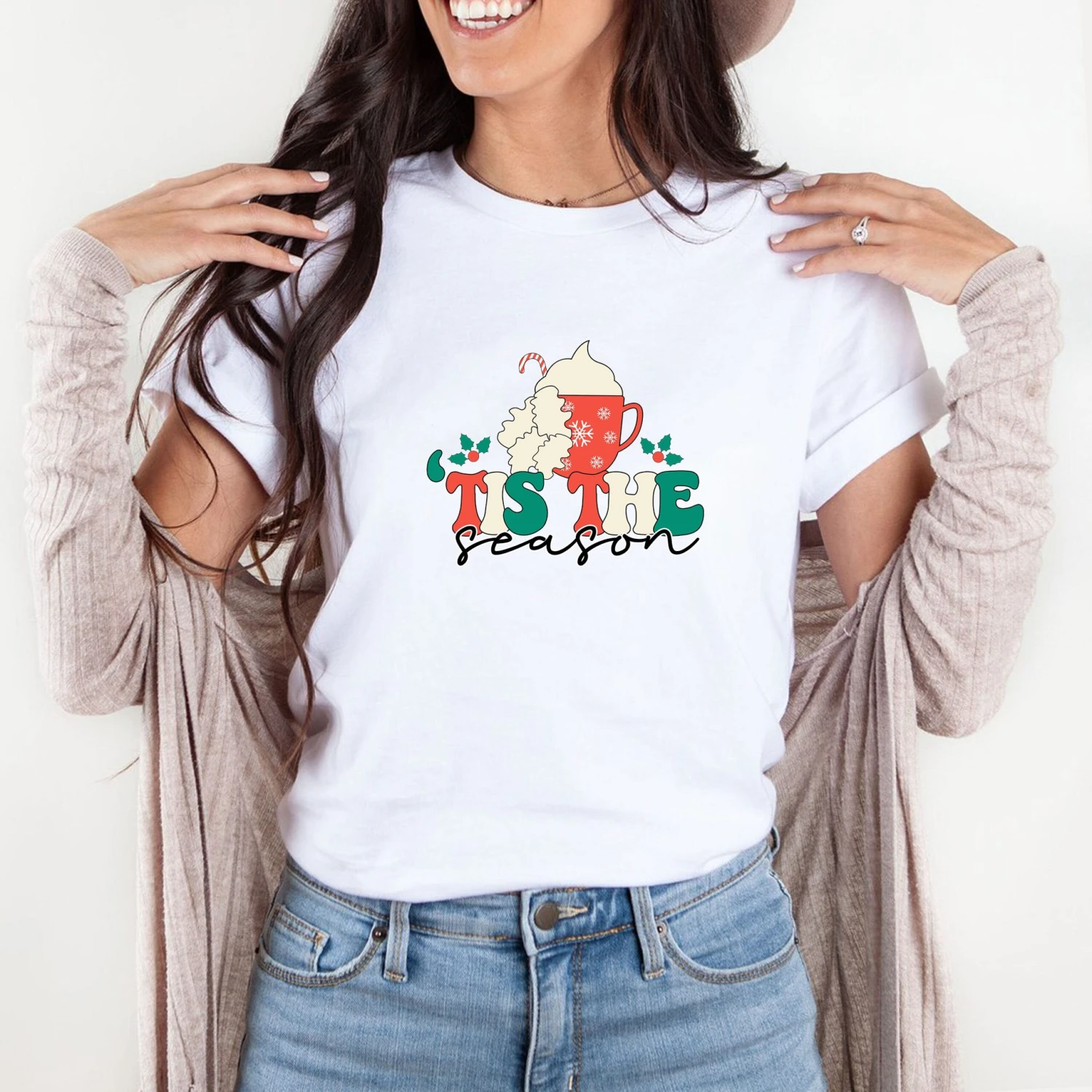 Christmas Season Christmas Shirt Holiday Shirt, Comfy Retro Shirt For Family And Squad, Comfy Squad Shirt, Christmas Clothing 4 Christmas Season Christmas Shirt Holiday Shirt, Comfy Retro Shirt For Family And Squad, Comfy Squad Shirt, Christmas Clothing - Image 2