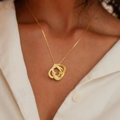 Personalised Two Hearts Name Engraved Necklace - Jewellery Wedding Anniversary Valentines Christmas Birthday Mothers Day Gifts For Her -Jewellery Paradise il fullxfull.4811885442 1ulx