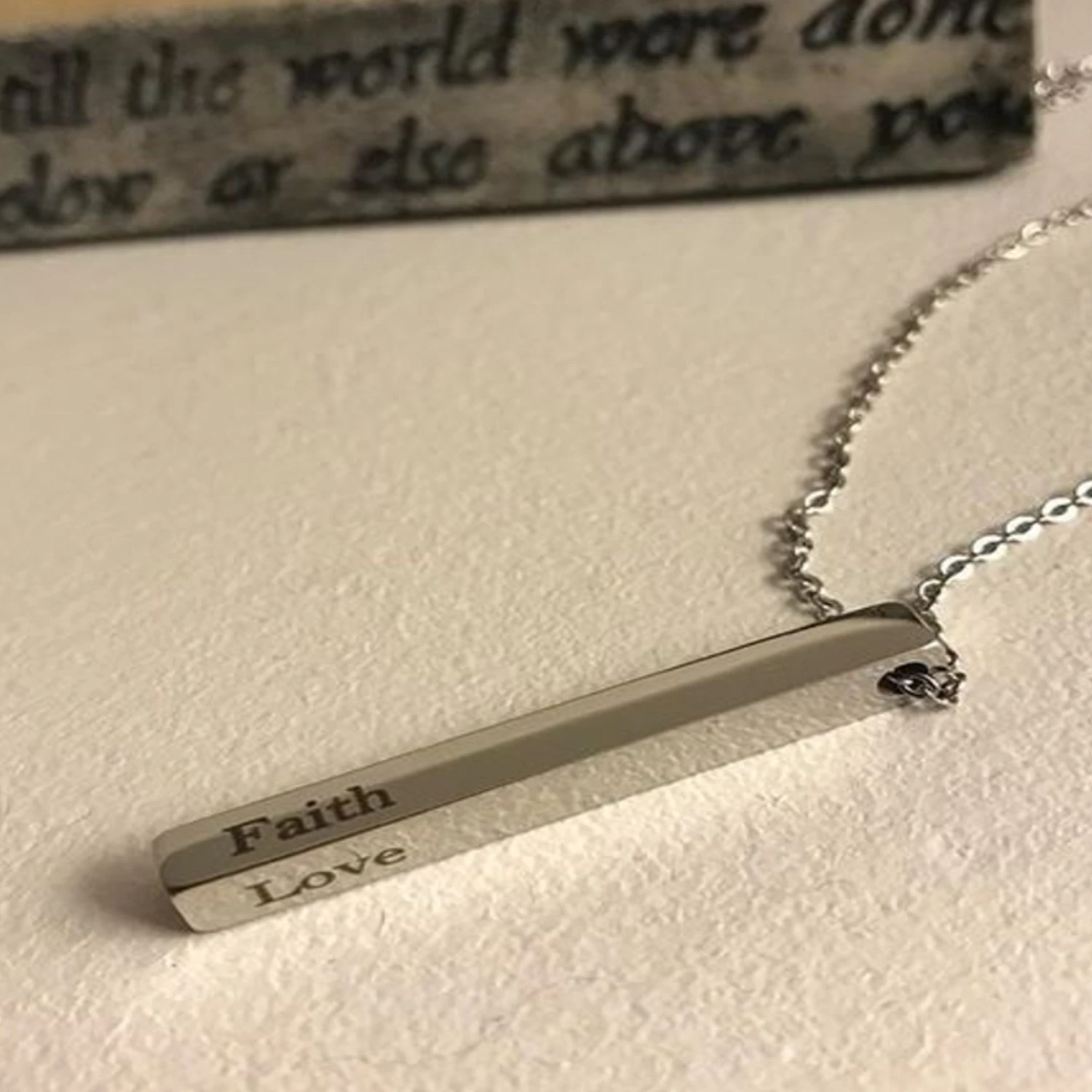Personalised Engraved Vertical Bar Necklace - Jewellery Birthday Wedding Christmas Anniversary Valentines Mothers Day Gifts For Her Women 8 Personalised Engraved Vertical Bar Necklace - Jewellery Birthday Wedding Christmas Anniversary Valentines Mothers Day Gifts For Her Women - Image 6