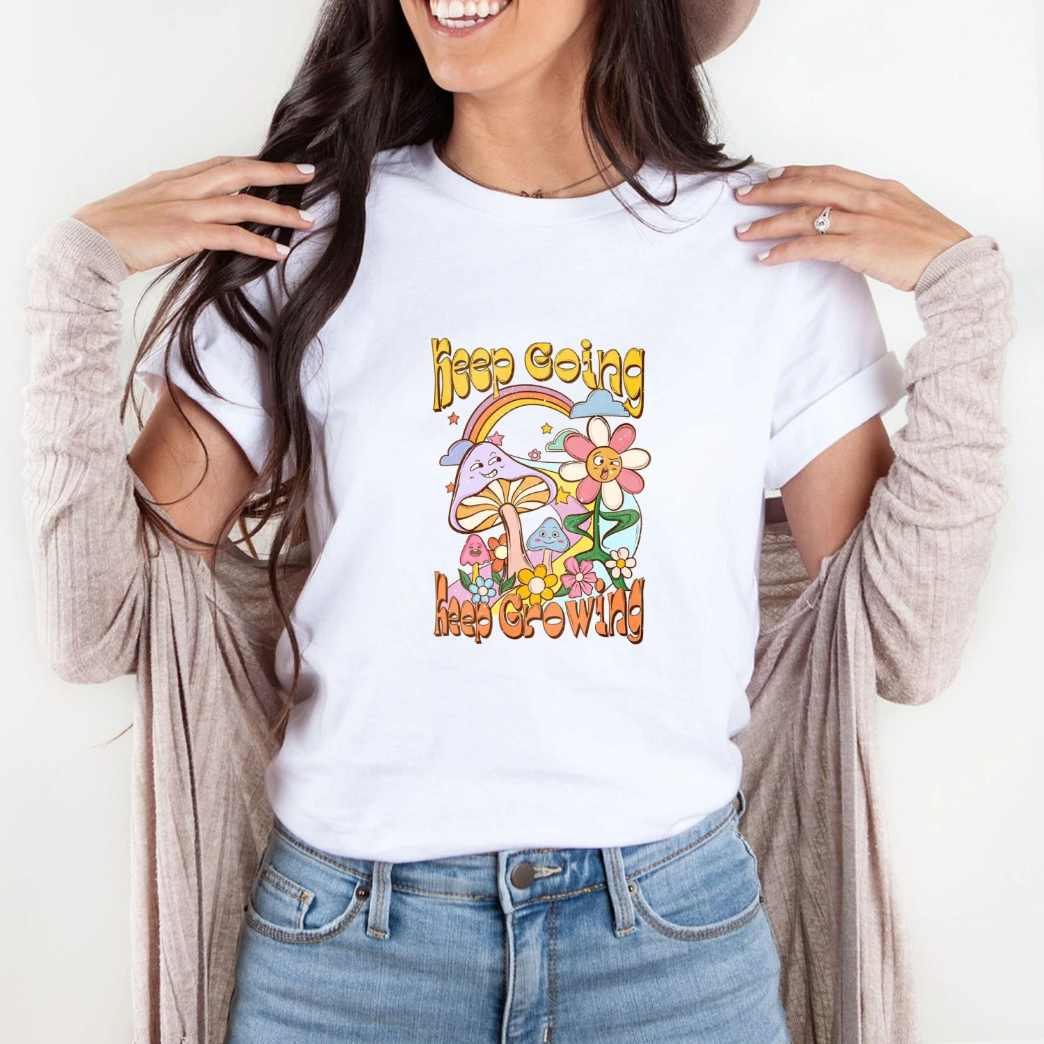 Keep Going Keep Growing Holiday Retro Shirt, Holiday Shirt For Family, Comfy Retro Shirt, Christmas Tshirt , Motivational Quotes Shirt 4 Keep Going Keep Growing Holiday Retro Shirt, Holiday Shirt For Family, Comfy Retro Shirt, Christmas Tshirt , Motivational Quotes Shirt - Image 2