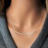 Personalised Curved Skinny Bar Engraved Necklace - Jewellery Wedding Anniversary Valentines Christmas Birthday Mothers Day Gifts For Her Mom -Jewellery Paradise il fullxfull.4860472751 2m6m