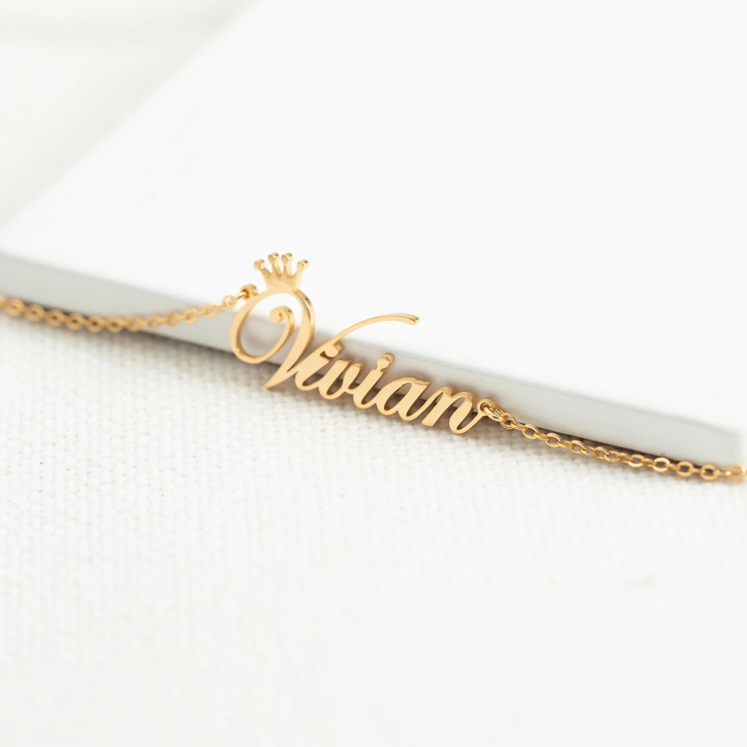 Personalized Name Jewelry - Crown Name Necklace - Dainty Gold Necklace - Personalized Name Plate Necklace - Christmas Gift For Mom,her 7 Personalized Name Jewelry - Crown Name Necklace - Dainty Gold Necklace - Personalized Name Plate Necklace - Christmas Gift For Mom,her - Image 5