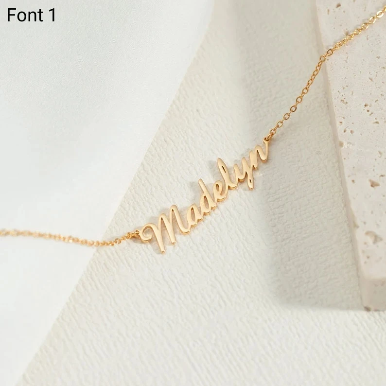 Personalized Name Necklace, Christmas Gifts For Her, Gold Name Necklace, Elegant Nameplate Necklace, Mothers Jewelry, Gift For Best Friend 4 Personalized Name Necklace, Christmas Gifts For Her, Gold Name Necklace, Elegant Nameplate Necklace, Mothers Jewelry, Gift For Best Friend - Image 2