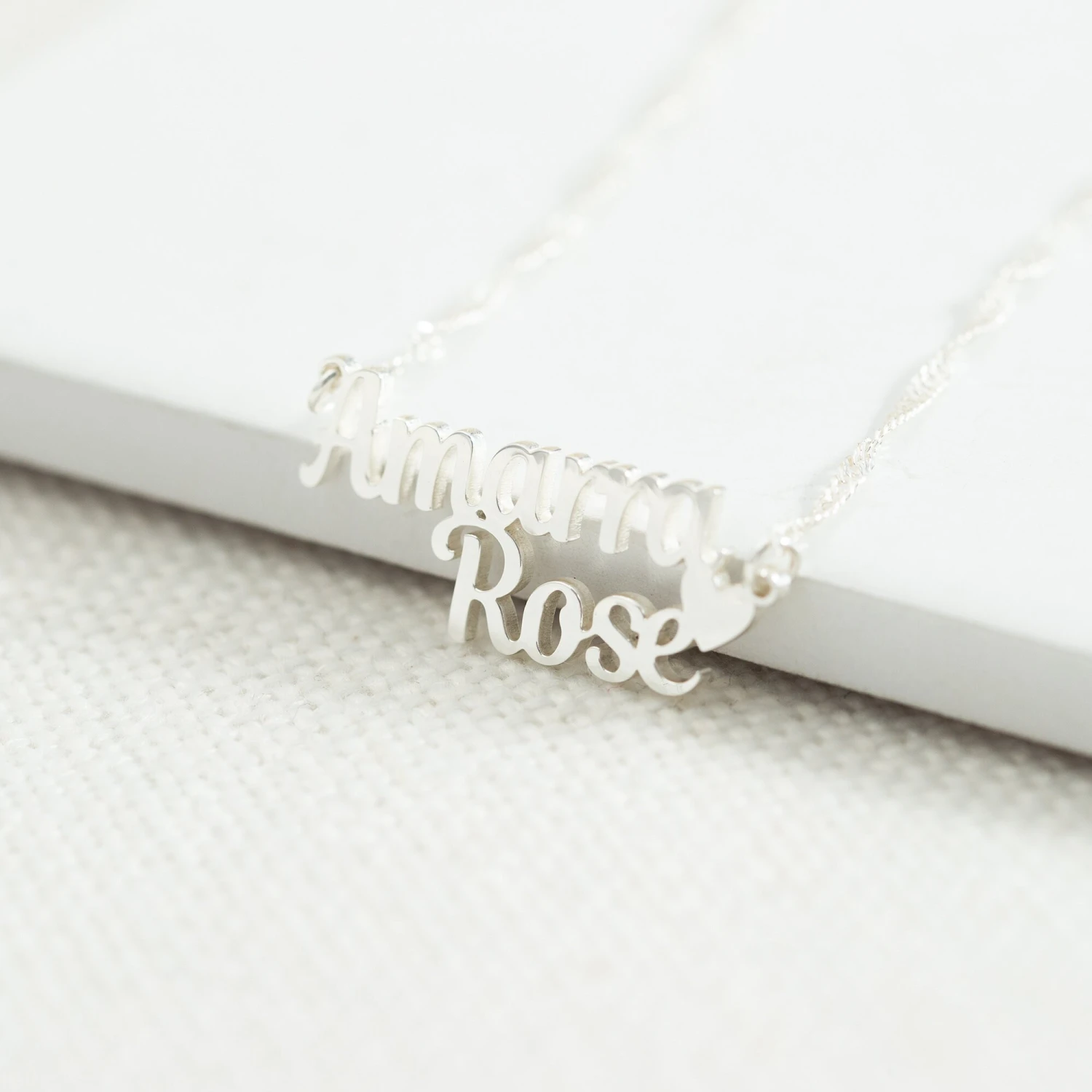 Double Name Necklaces - Kids Name Necklace -Two Child Necklace -Name Pendant With Twist Chain - Personalized Gifts - Christmas Gifts For Mom 5 Double Name Necklaces - Kids Name Necklace -Two Child Necklace -Name Pendant With Twist Chain - Personalized Gifts - Christmas Gifts For Mom - Image 3